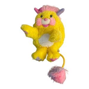 Popples Potato Chip 9” Small Stuffed Toy Yellow Pink Mattel Pocket Vtg Mini